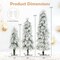 Set of 3 Snow Flocked Artificial Christmas Trees with LED Lights